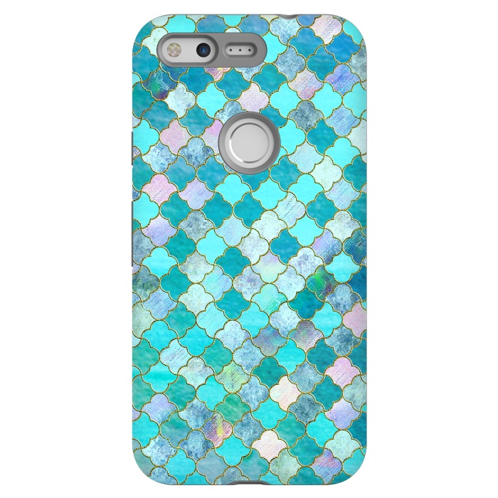 Pixel StrongFit Multicolor Teal Moroccan Shapes Pattern  by  Utart