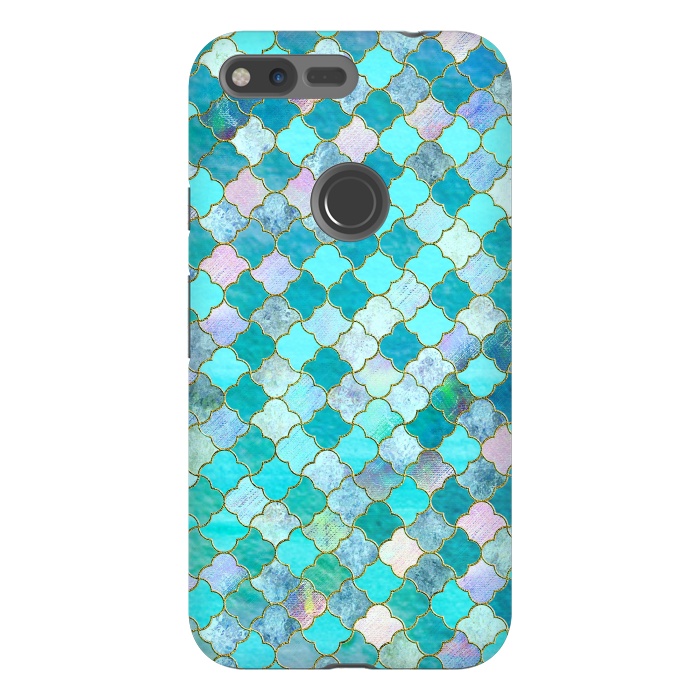 Pixel XL StrongFit Multicolor Teal Moroccan Shapes Pattern  by  Utart