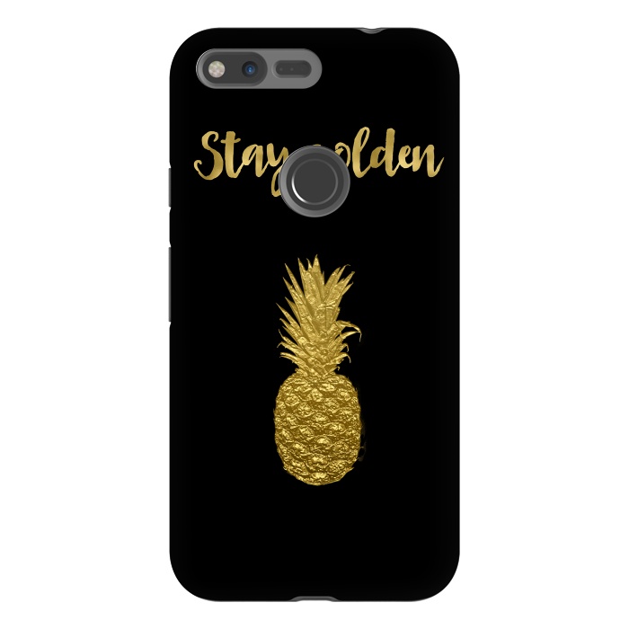 Pixel XL StrongFit Stay Golden Precious Tropical Pineapple by Andrea Haase