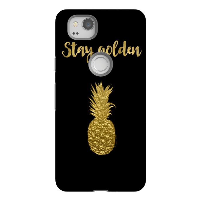 Pixel 2 StrongFit Stay Golden Precious Tropical Pineapple by Andrea Haase