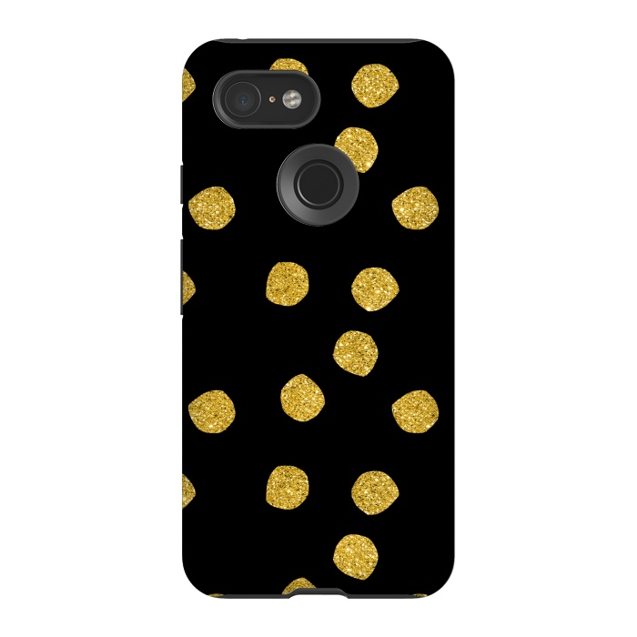 Pixel 3 StrongFit Golden Glamour Dots by Andrea Haase