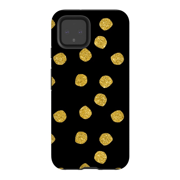 Pixel 4 StrongFit Golden Glamour Dots by Andrea Haase