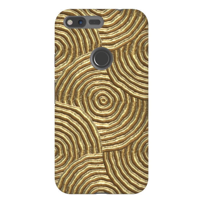 Pixel XL StrongFit Gold Metal Embossed Circles by Andrea Haase