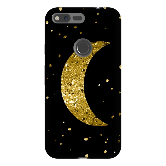 Pixel XL StrongFit Sparkling Golden Moon by Andrea Haase