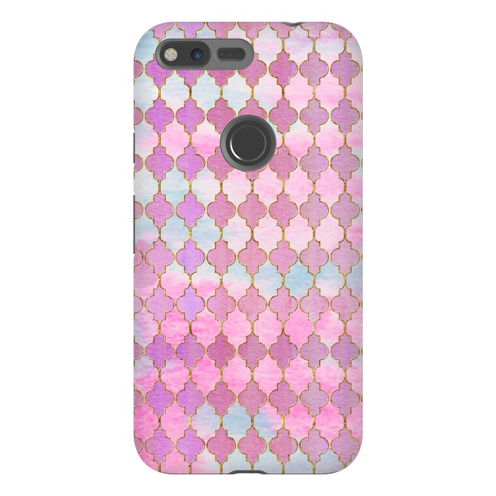 Pixel XL StrongFit Multicolor Pink Moroccan Shapes Pattern  by  Utart