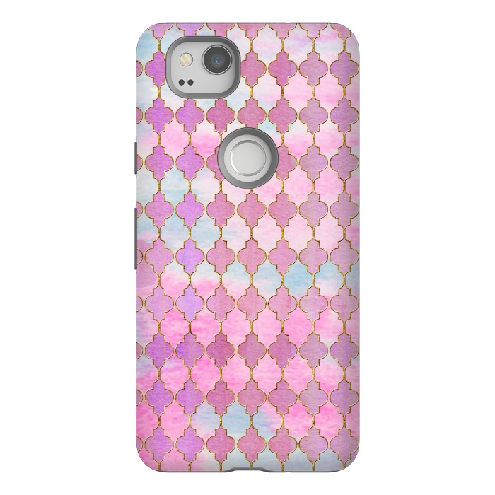 Pixel 2 StrongFit Multicolor Pink Moroccan Shapes Pattern  by  Utart