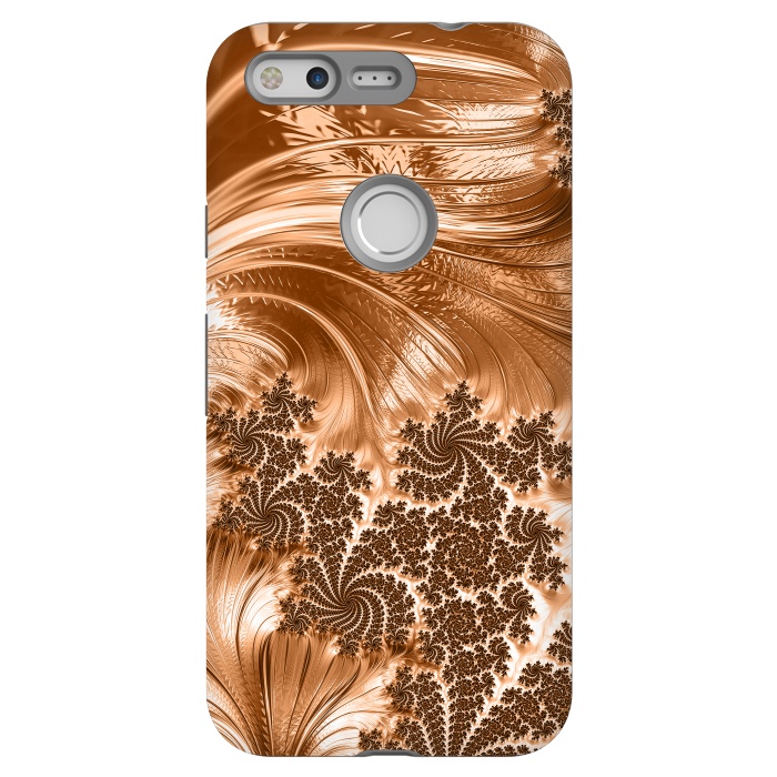 Pixel StrongFit Copper Floral Fractal by Andrea Haase