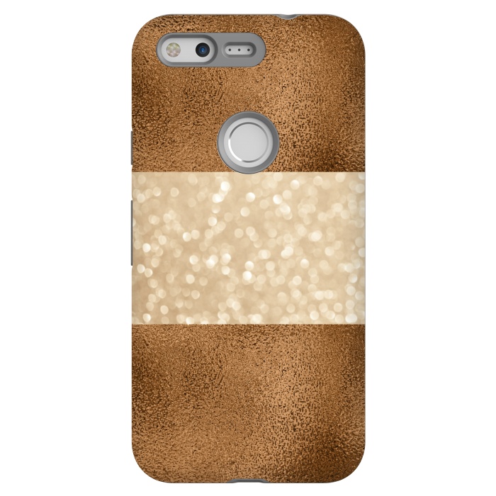 Pixel StrongFit Faux Glitter And Copper by Andrea Haase