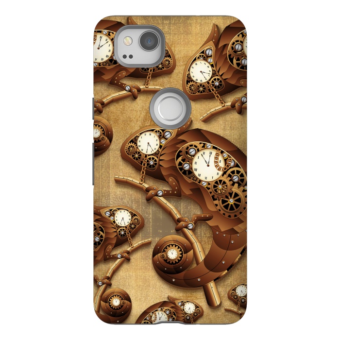 Pixel 2 StrongFit Steampunk Chameleon Vintage Style by BluedarkArt