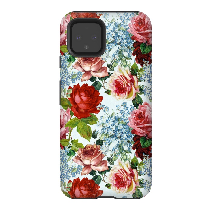 Pixel 4 StrongFit Vintage roses and Forget Me Not by  Utart