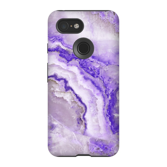 Pixel 3 StrongFit Ultra Violet Veined Marble by  Utart