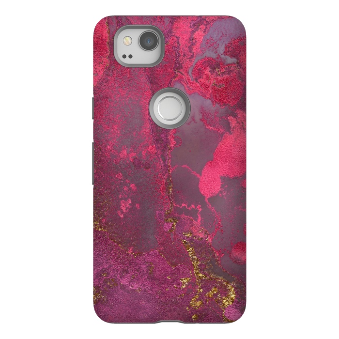 Pixel 2 StrongFit Pink Gold Marble by  Utart
