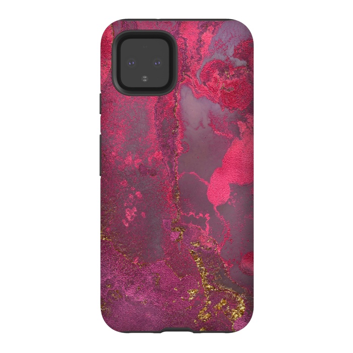 Pixel 4 StrongFit Pink Gold Marble by  Utart