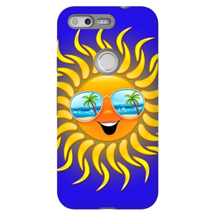 Pixel StrongFit Summer Sun Cartoon with Sunglasses by BluedarkArt