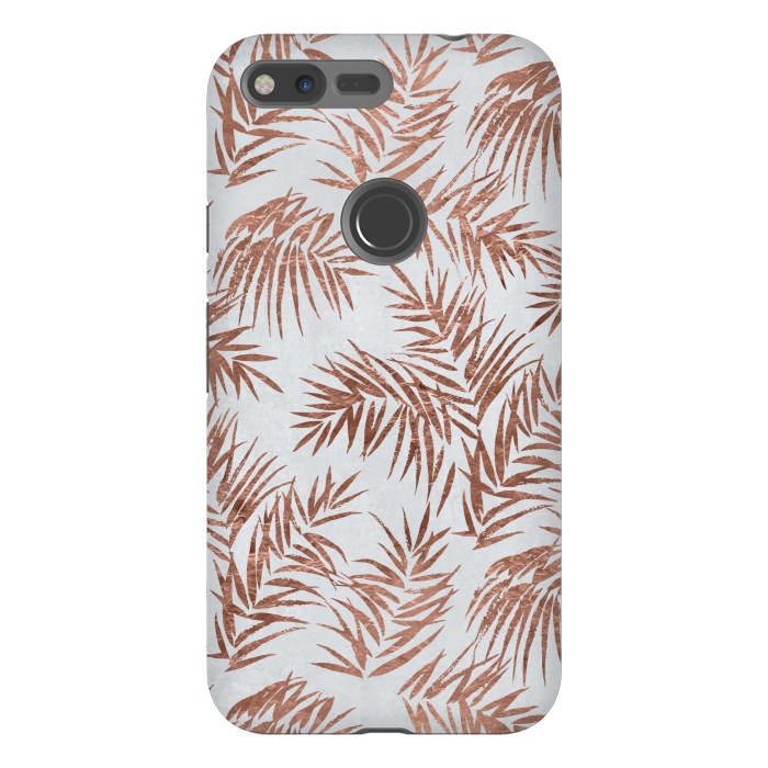 Pixel XL StrongFit Copper Palm Leaves 2 by Andrea Haase