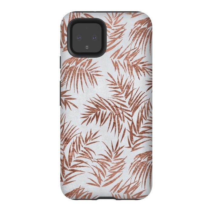 Pixel 4 StrongFit Copper Palm Leaves 2 by Andrea Haase