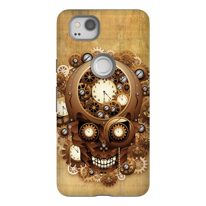 Pixel 2 StrongFit Skull Steampunk Vintage Style by BluedarkArt