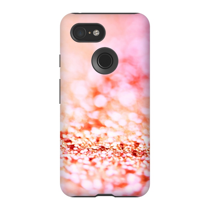 Pixel 3 StrongFit Sunny pink faux glitter by  Utart
