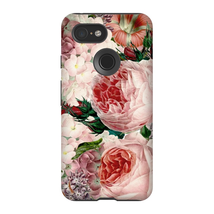 Pixel 3 StrongFit Roses and Hydrangea Pattern by  Utart