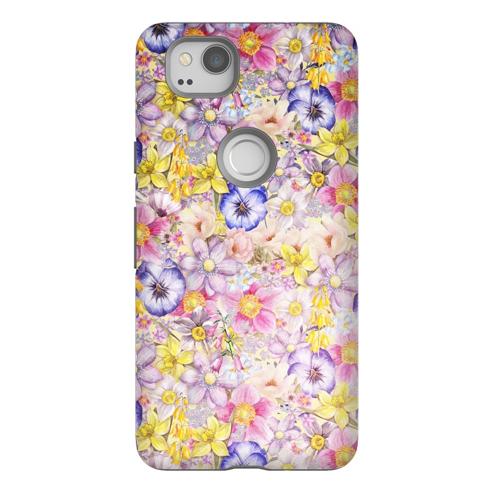 Pixel 2 StrongFit Lovely Spring Pansy Pattern by  Utart