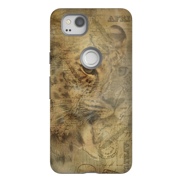 Pixel 2 StrongFit Cheetah Vintage Style by Andrea Haase