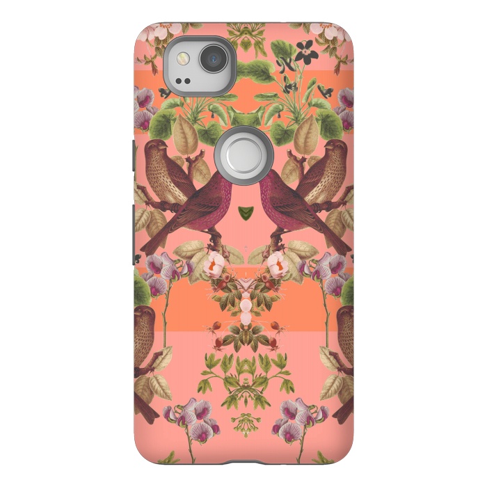 Pixel 2 StrongFit Vintage Botanic (Pink) by Zala Farah