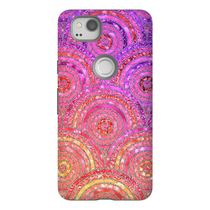 Pixel 2 StrongFit Multicolor Pink Gold Circles  by  Utart