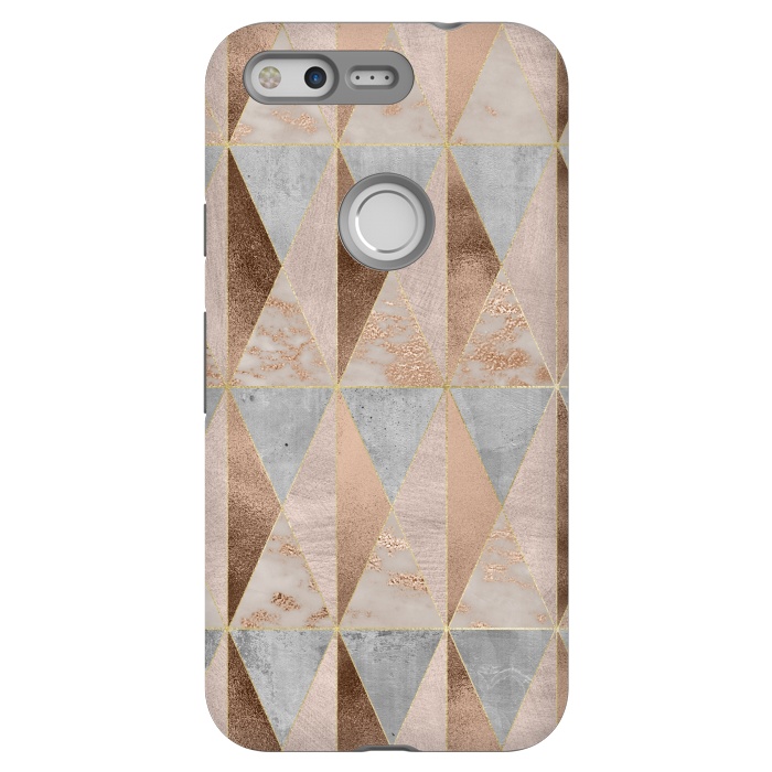 Pixel StrongFit Modern Marble Geode Copper Triangle Argyle by  Utart