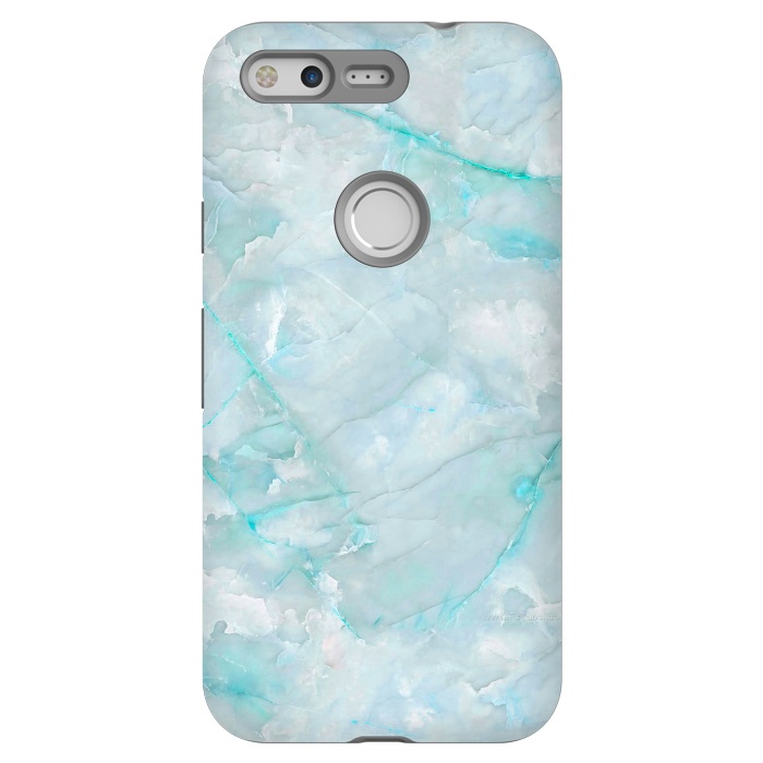 Pixel StrongFit Light Blue Veined Agate by  Utart