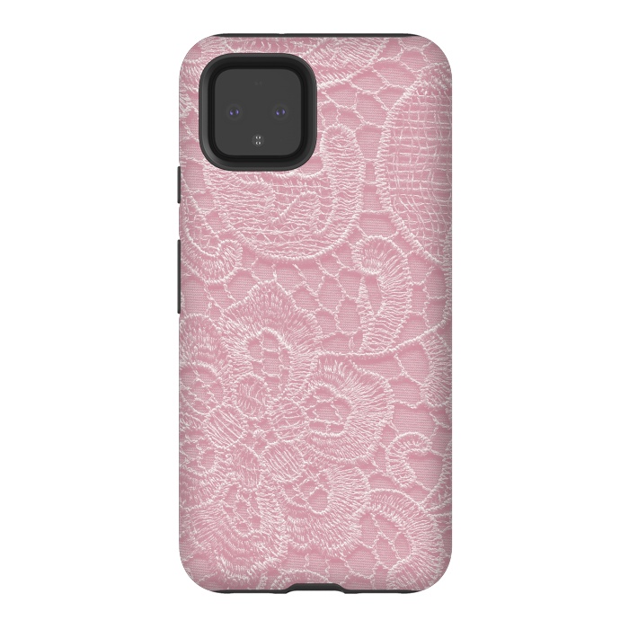 Pixel 4 StrongFit Pink Lace by Andrea Haase