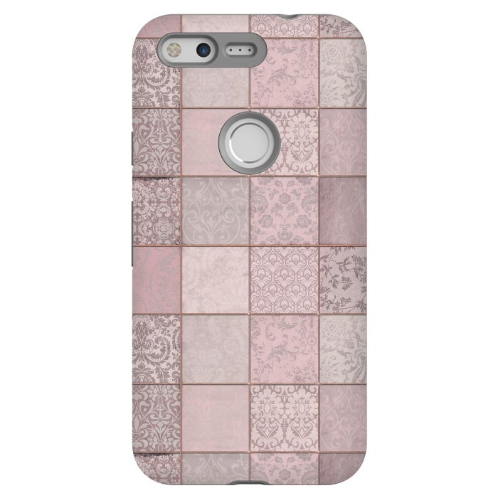 Pixel StrongFit Nostalgic Patchwork Tiles Soft Pink by Andrea Haase