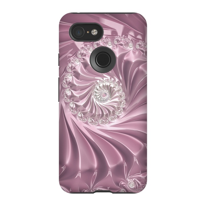 Pixel 3 StrongFit Soft Pink Glamorous Fractal by Andrea Haase