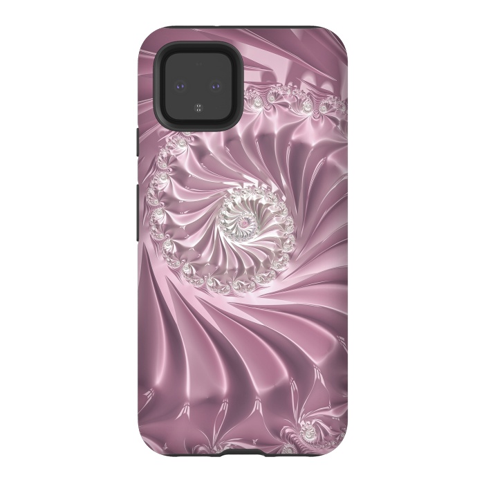 Pixel 4 StrongFit Soft Pink Glamorous Fractal by Andrea Haase