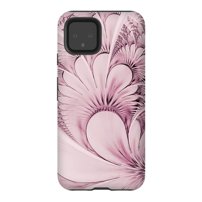 Pixel 4 StrongFit Pink Flourish Fractal by Andrea Haase