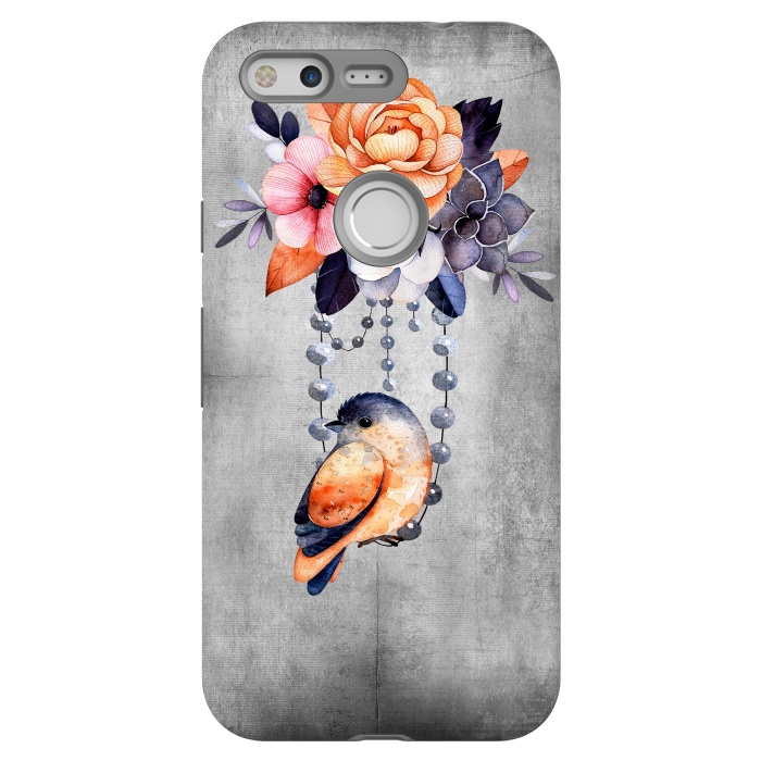 Pixel StrongFit Vintage flowers and bird by  Utart