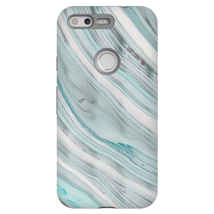 Pixel StrongFit Teal Marble Elegance 2 by Andrea Haase