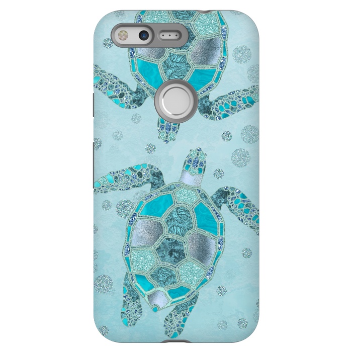 Pixel StrongFit Turquoise Glamour Turtle 2 by Andrea Haase