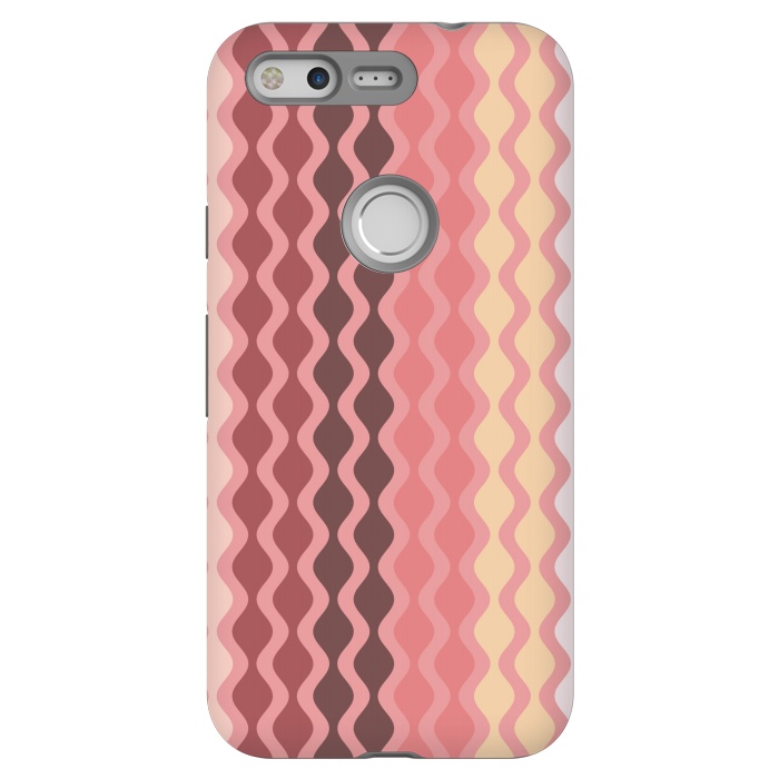 Pixel StrongFit Falling Waves in Pink and Brown by Paula Ohreen