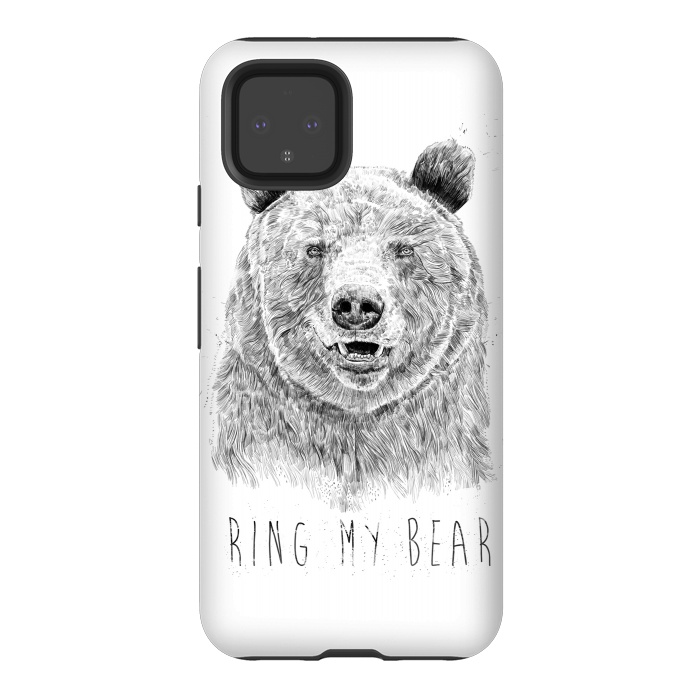 Pixel 4 StrongFit Ring my bear (bw) by Balazs Solti