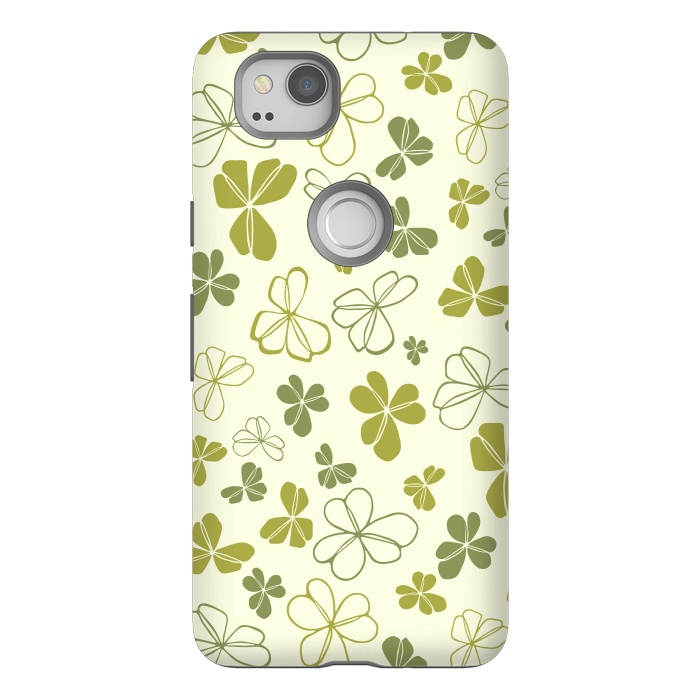 Pixel 2 StrongFit Lucky Clover in Cream and Green by Paula Ohreen