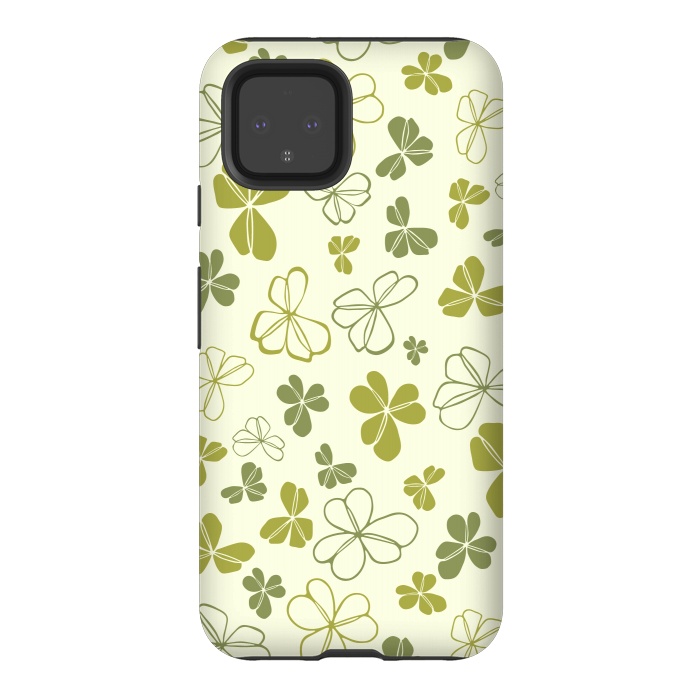 Pixel 4 StrongFit Lucky Clover in Cream and Green by Paula Ohreen