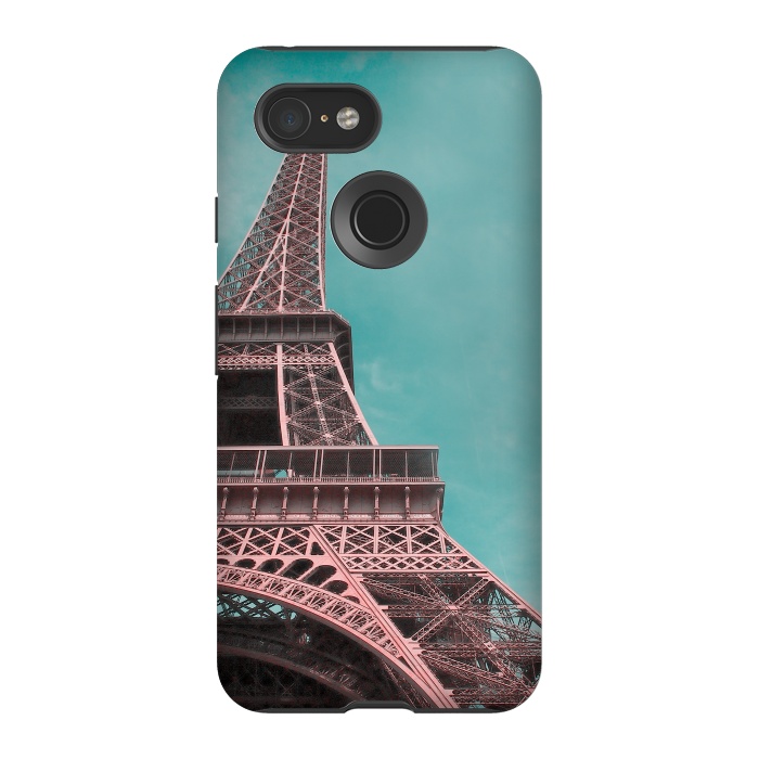 Pixel 3 StrongFit Pink Paris Eiffeltower by Andrea Haase