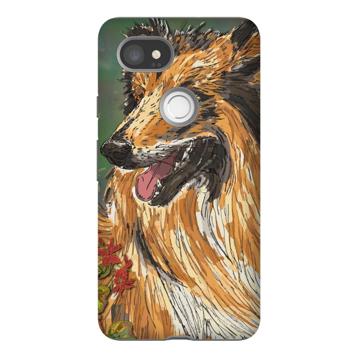 Pixel 2XL StrongFit Rough Collie (Summer) by Lotti Brown