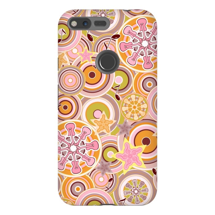 Pixel XL StrongFit Glam Boho Rock in Pink and Orange by Paula Ohreen