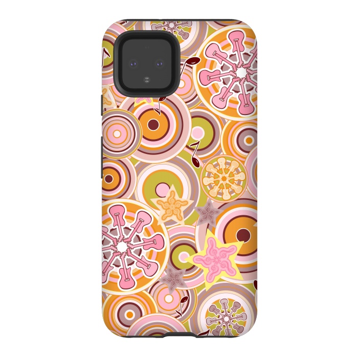 Pixel 4 StrongFit Glam Boho Rock in Pink and Orange by Paula Ohreen