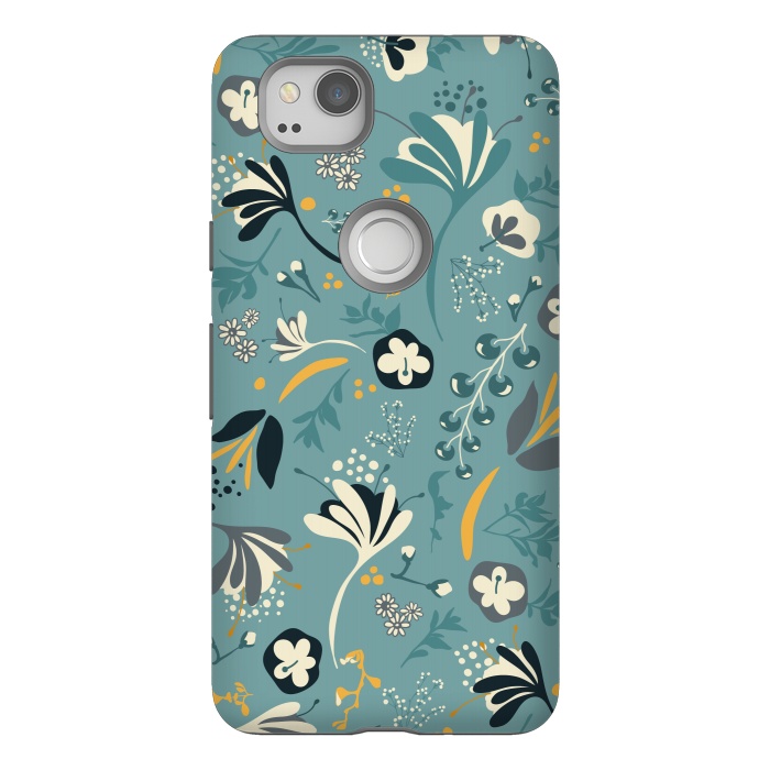Pixel 2 StrongFit Beautiful BC Bloom in Blue and Yellow by Paula Ohreen