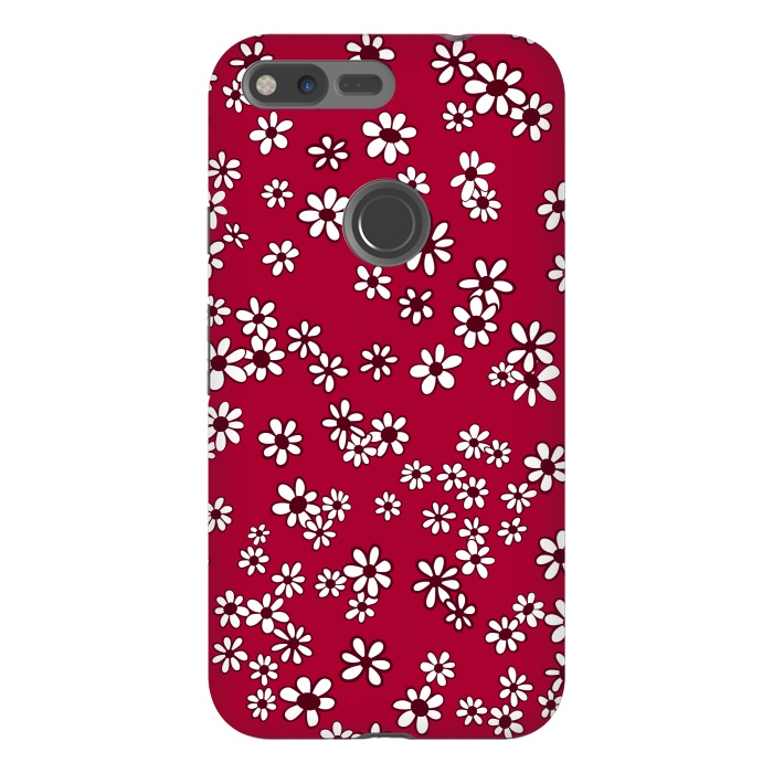 Pixel XL StrongFit Ditsy Daisies on Bright Pink by Paula Ohreen