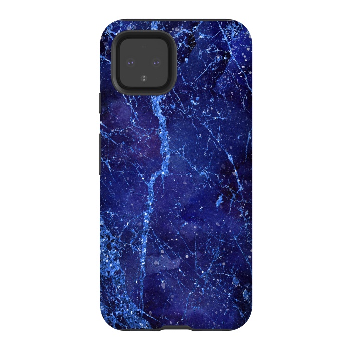 Pixel 4 StrongFit Blue Marbled Glitter 2 by Andrea Haase