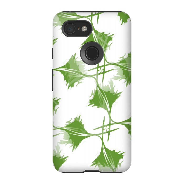 Pixel 3 StrongFit Green Leaves by Creativeaxle