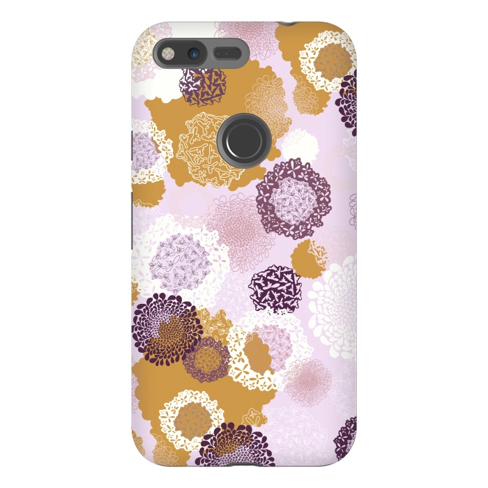 Pixel XL StrongFit Doily Flowers on Pink by Paula Ohreen